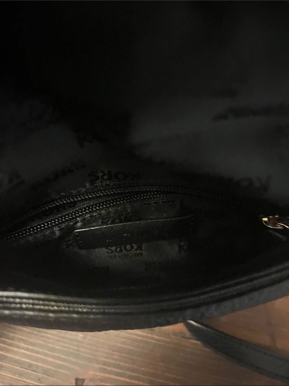 Michael Kors Black Pebble Leather Chain-Accent Crossbody